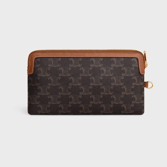 Celine Men's Monogram Wristlet in Brown and Tan - Picture 2 of 6